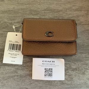 Coach Half Flap Metallic Brown Leather Card Case